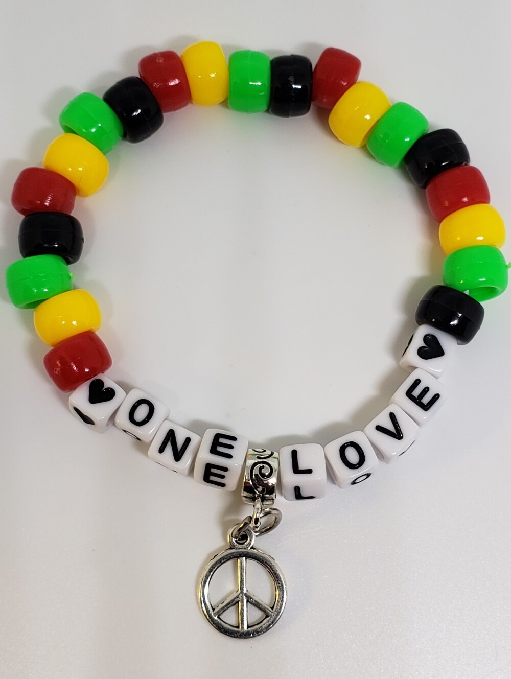 Handmade Peace Rasta One Love Kandi Bracelet